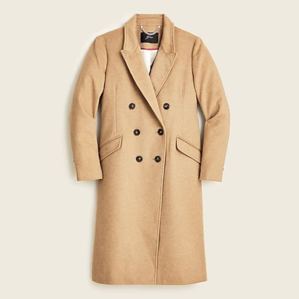 NWOT J.Crew Petite Double-breasted topcoat in Italian wool-cashmere.  10P